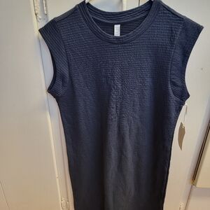 Stylus Sleeveless Textured Navy Dress